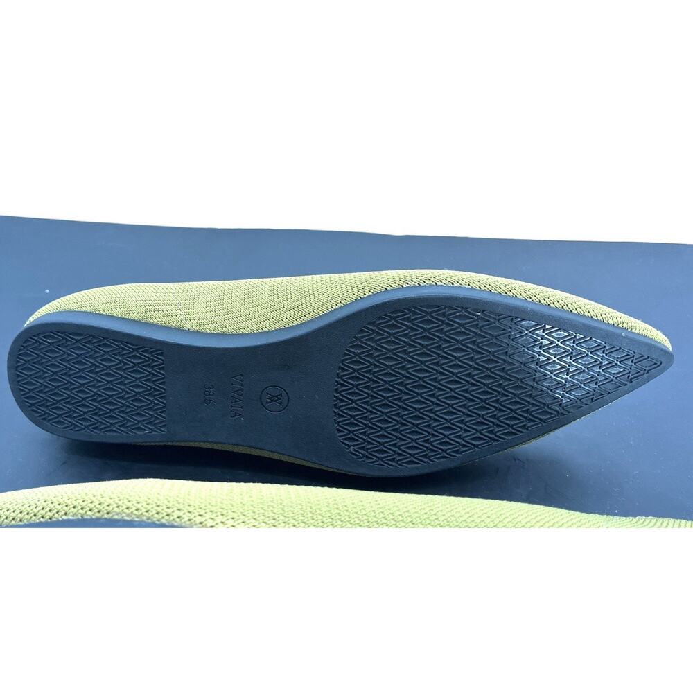 VIVAIA 38.5 8, 8.5 Aria Pointed Ballet Flat Recycled Slip-On EUC Moss Green New - Picture 9 of 10